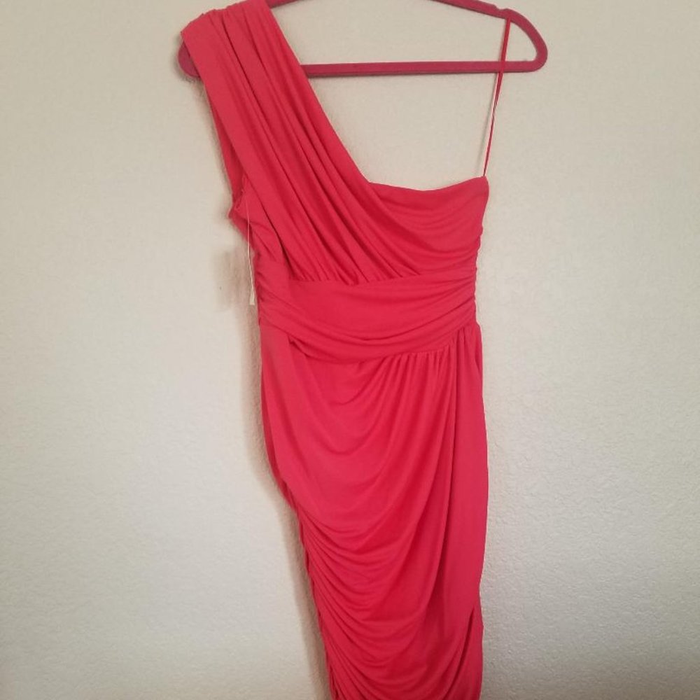 Halston Heritage-One Shoulder drape dress - Picture 3 of 5